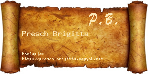 Presch Brigitta névjegykártya